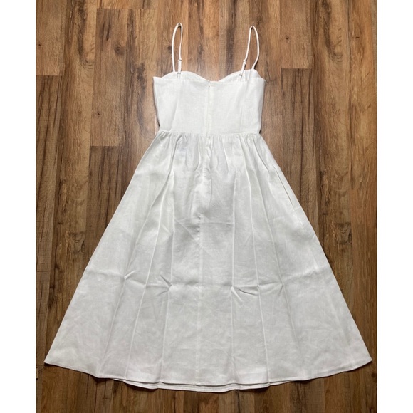 Reformation “Olivia” White Linen Midi Dress - Picture 3 of 6